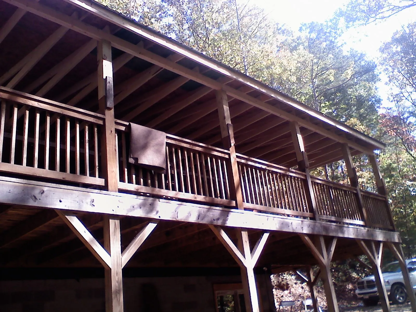 Timber framing under a new elevated porch and deck — Roof Leak Repair in Thaxton by Roofing Brothers